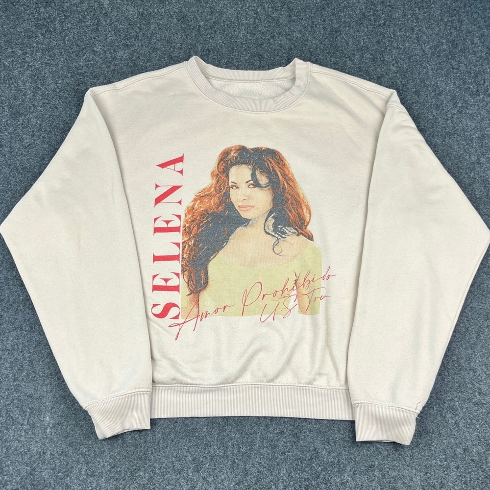 Selena Amor Prohibido US Tour 1993-1995 Graphic Sweatshirt Cream Crewneck XL